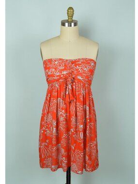 PINEAPPLES HAWAII CORAL REEF PRINTED STRAPLESS MINI DRESS